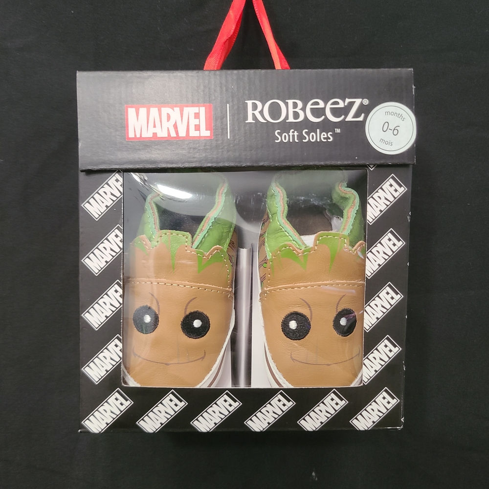 NEW Robeez Marvel Groot Soft Soles Baby Shoes 0-6 Months Robeez Shoes Disney